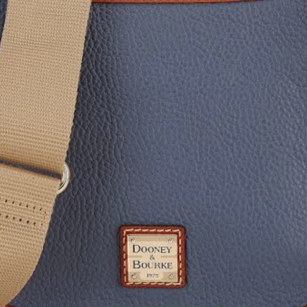 Dooney & Bourke Pebble Grain Small Messenger w/Guitar Strap Blue NWT - Picture 7 of 11